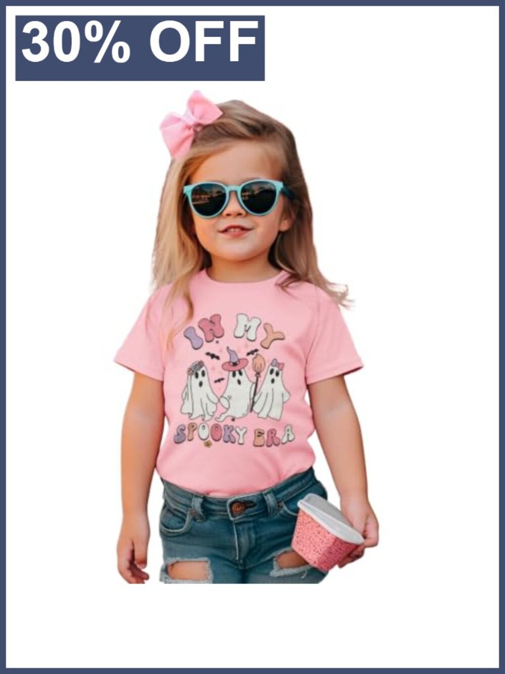 Toddler Girl Halloween Ghost T-Shirt In My Spooky Era Tee Short Sleeve